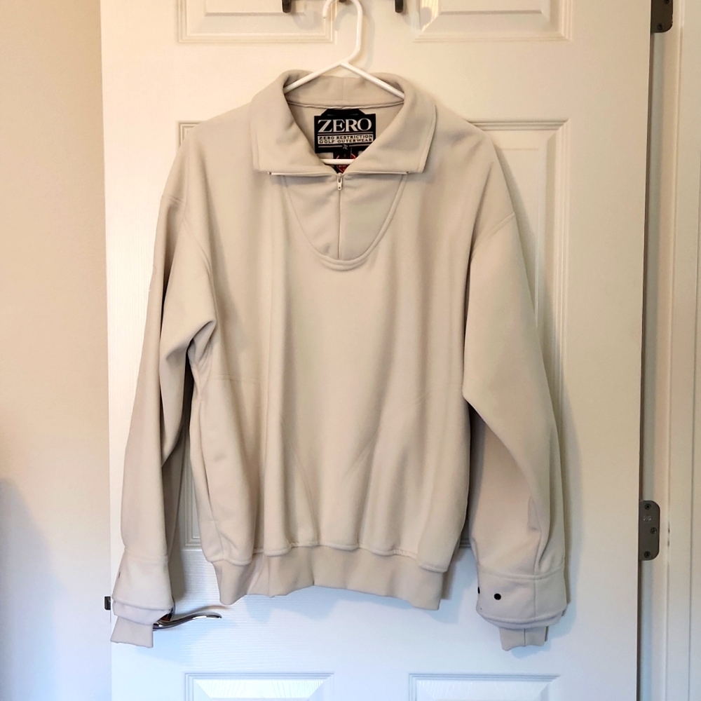 Men's Golf 1/4 zip pullover, Small, off white